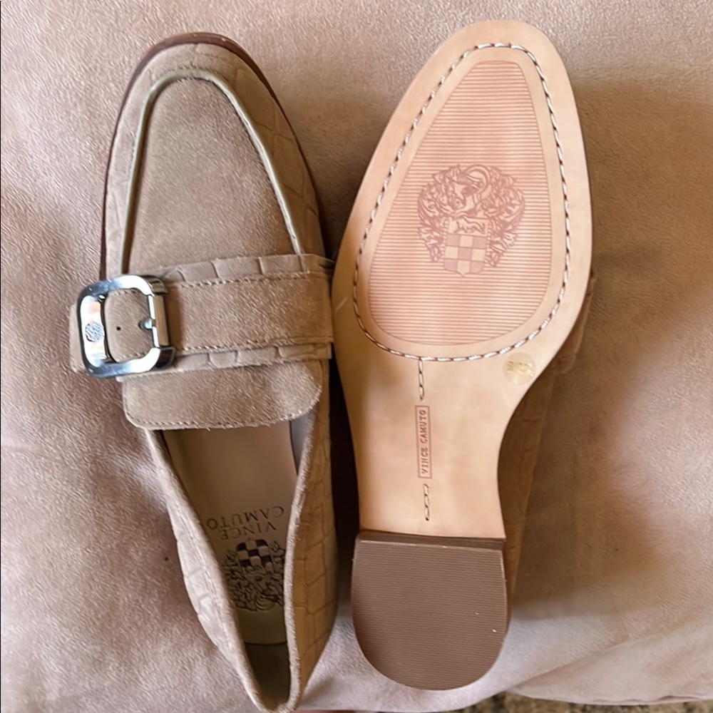 Vince Camuto Beige Loafers with Buckle